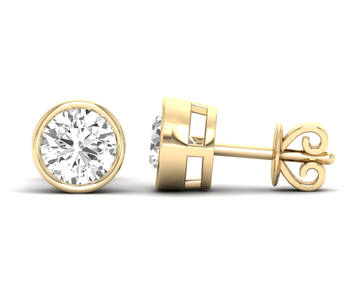 Bezel Set Diamond Studs
