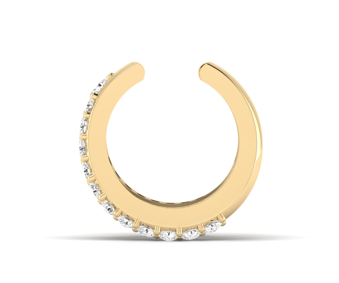 Single Split Diamond Ear Cuff