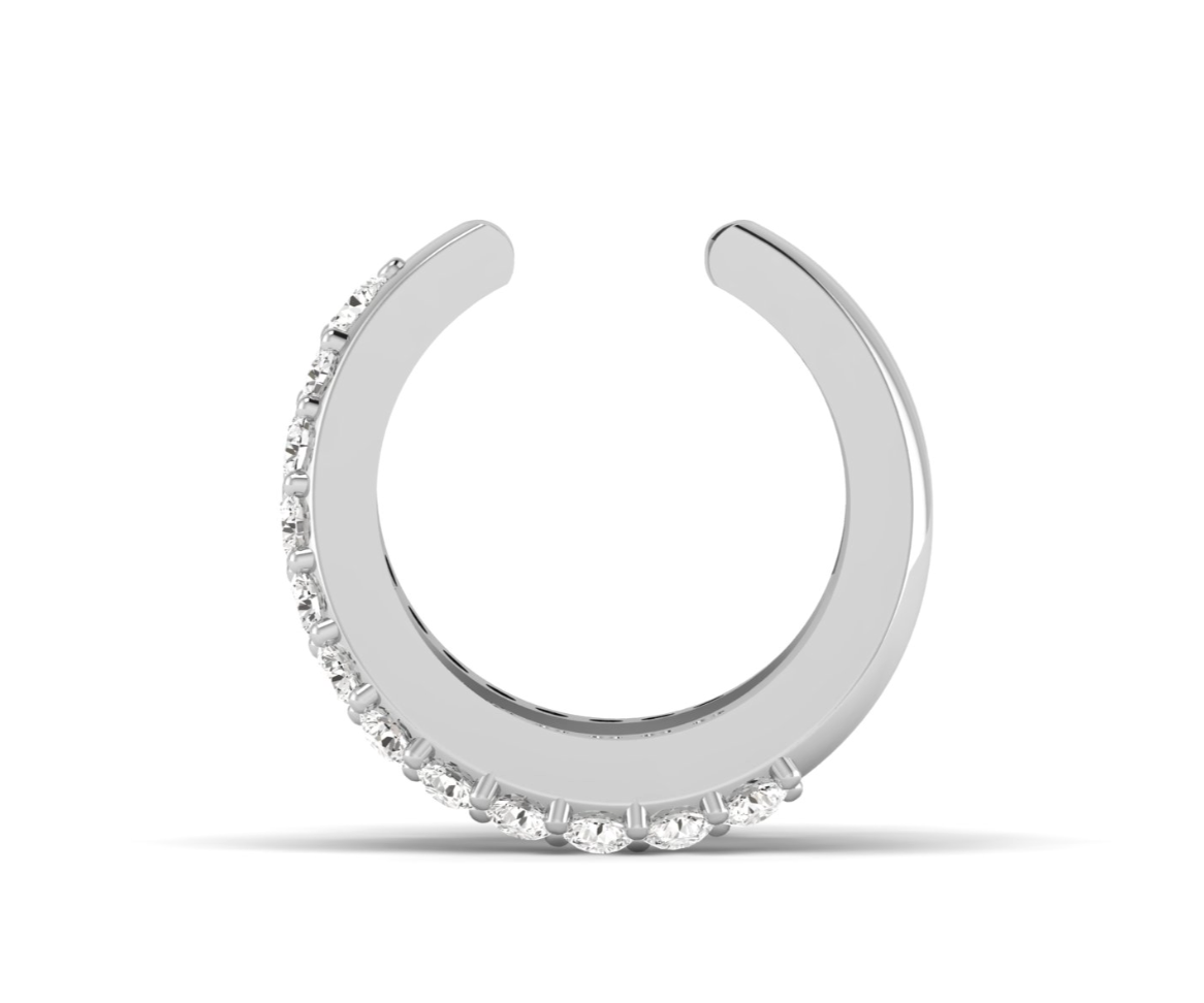 Single Split Diamond Ear Cuff