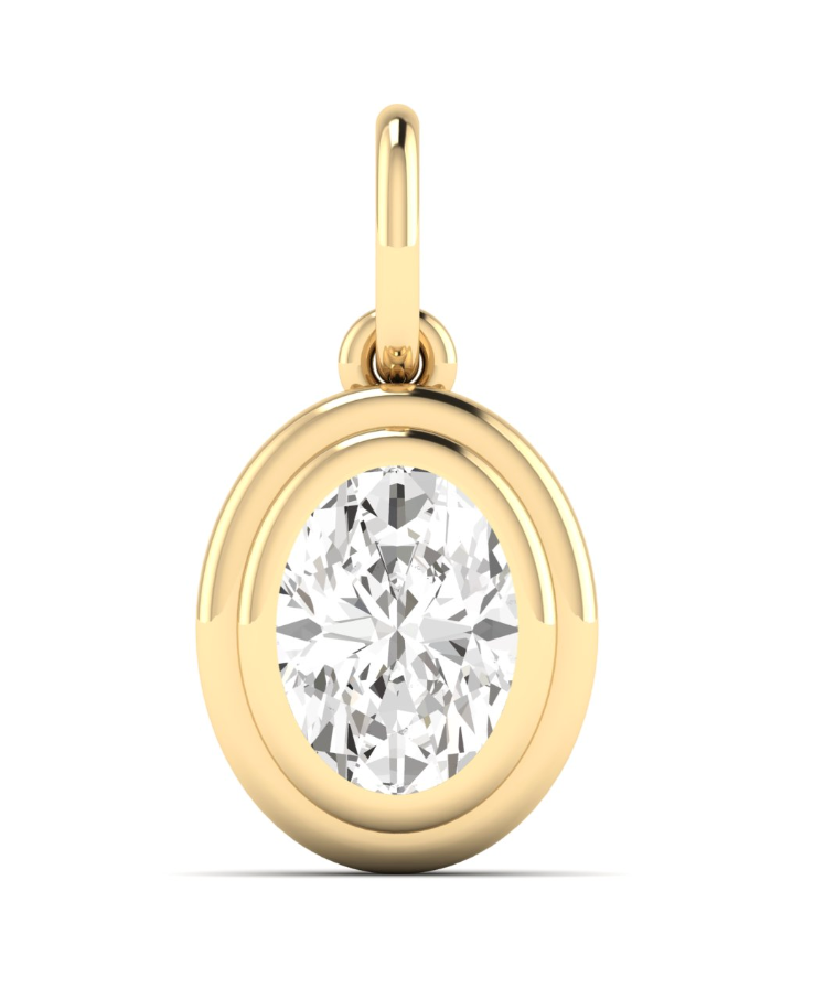 Bezel set oval pendant