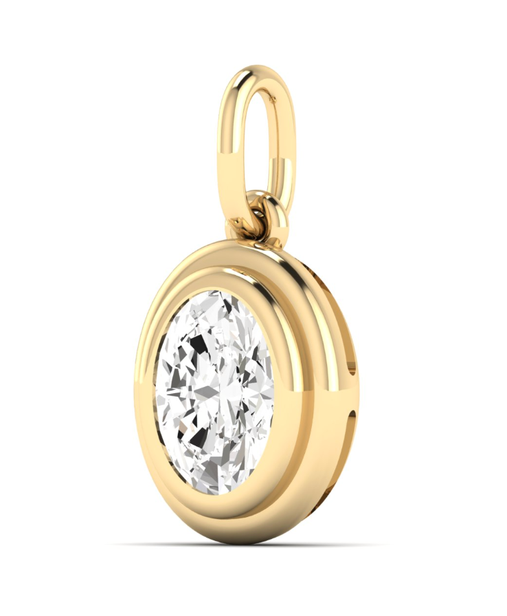 Bezel set oval pendant
