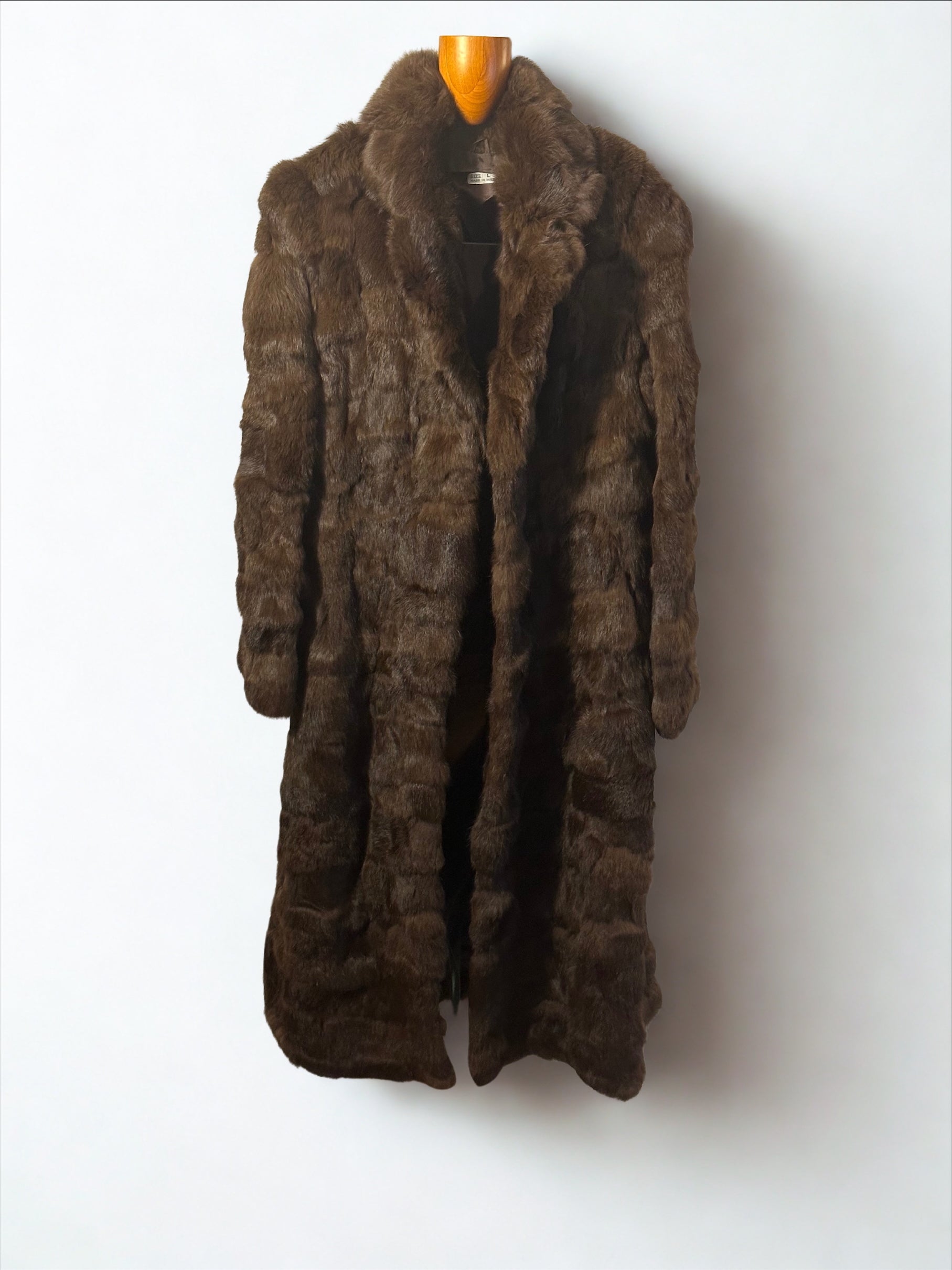 Dark Brown Rabbit Fur Coat