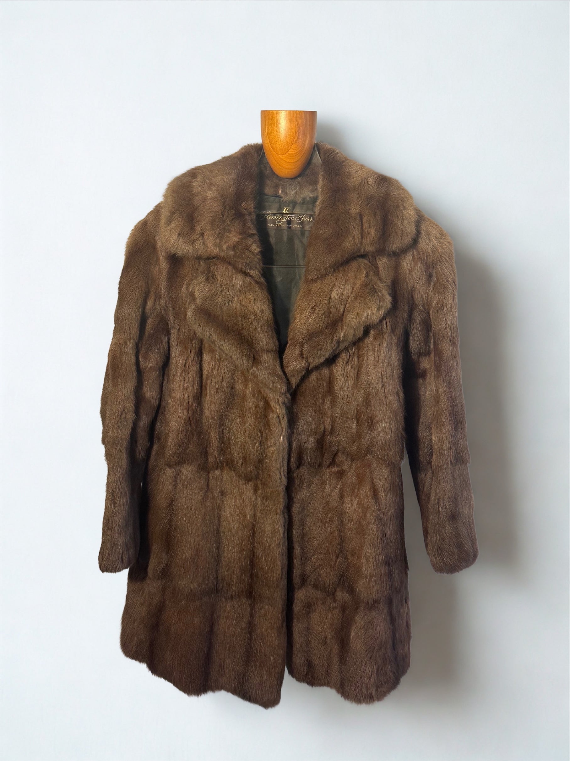 Brown Fur Rabbit Dress Coat
