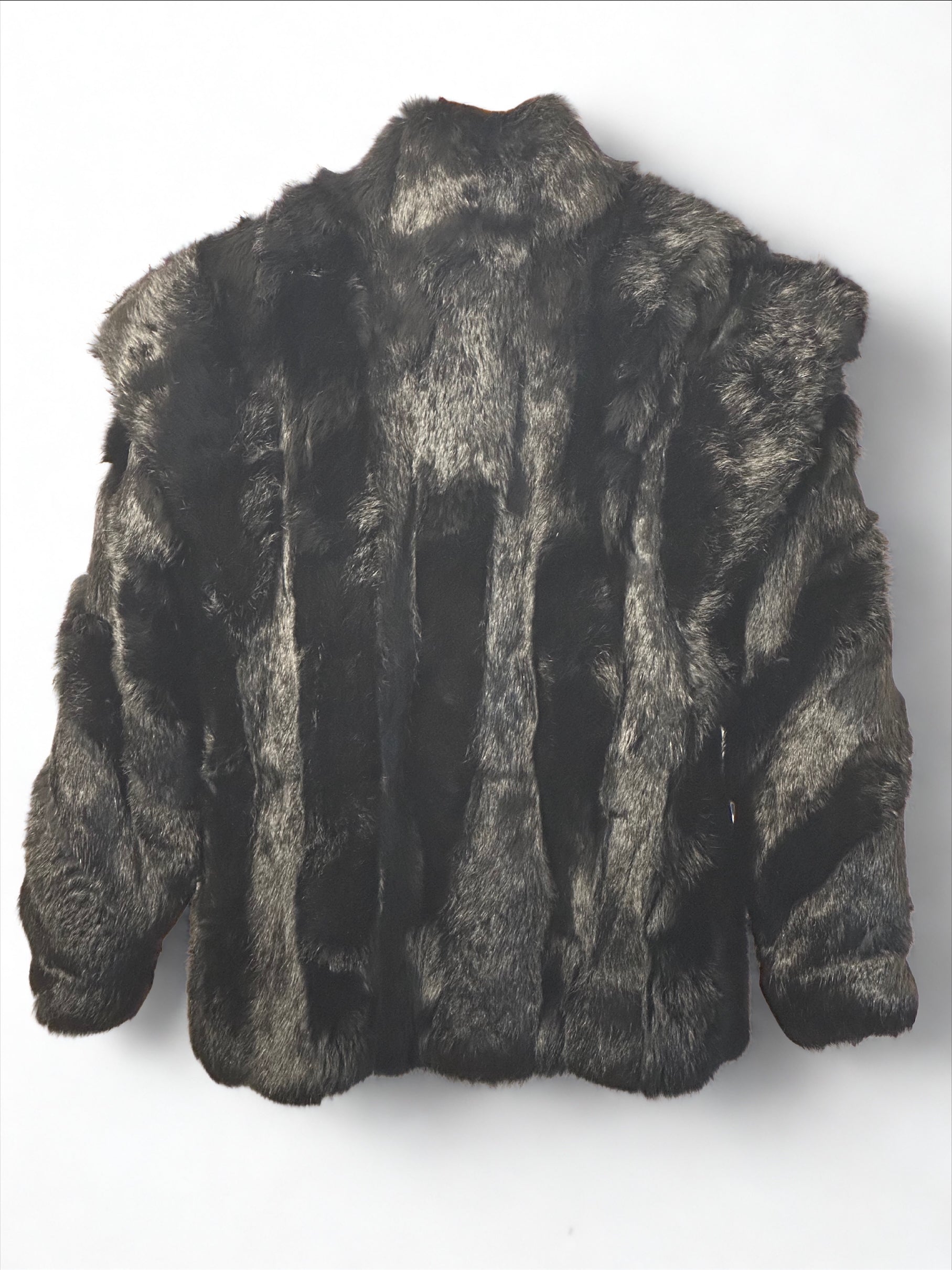 Black Rabbit Fur Coat