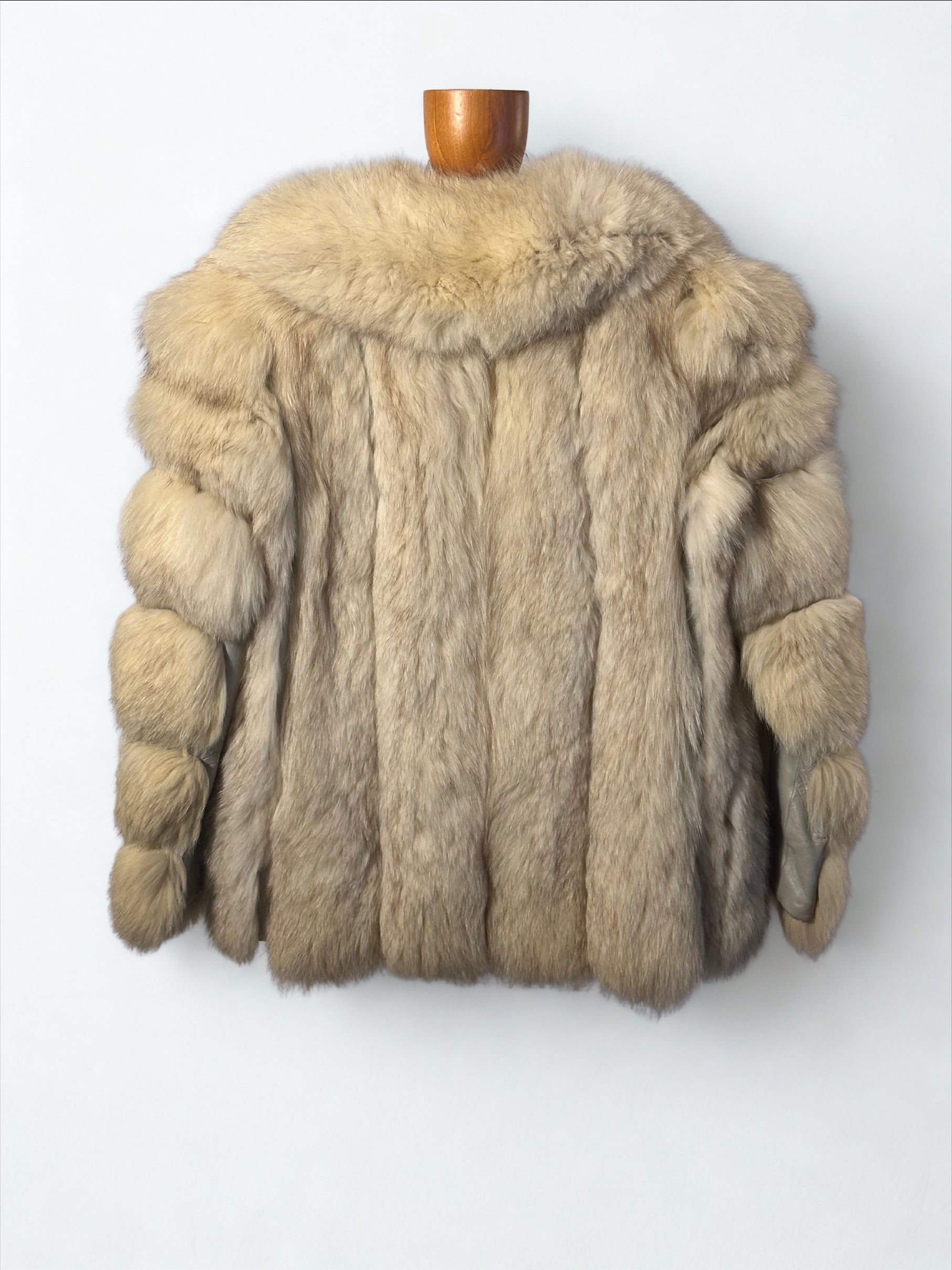 White/Beige Fox Fur Coat