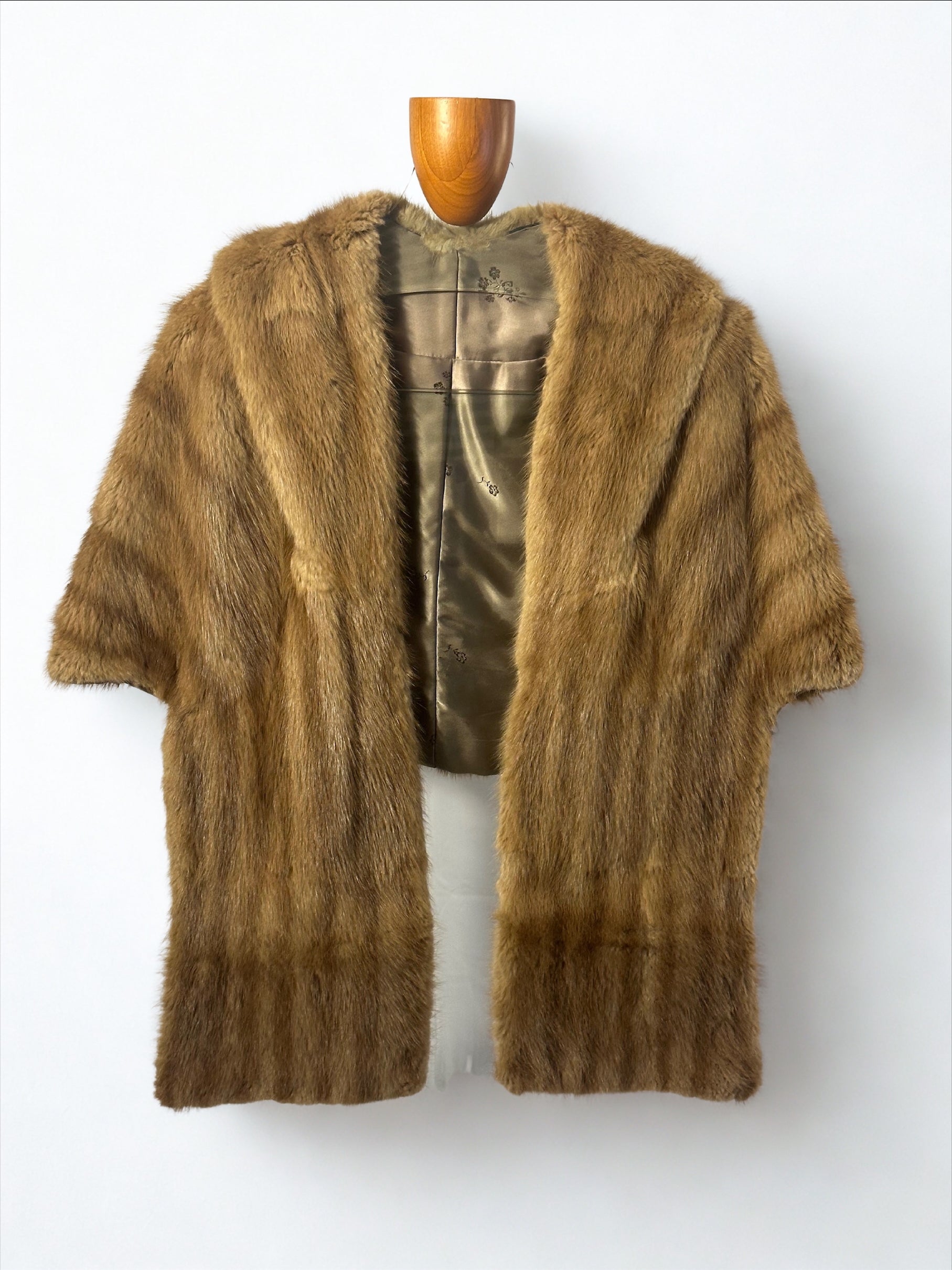 Light Brown Mink Cape Fur