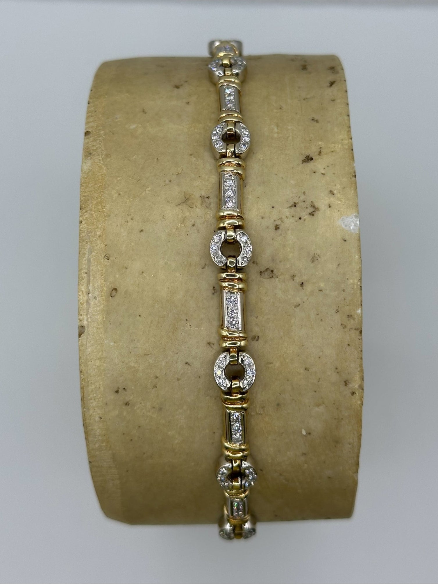 Diamond Two Tone Tennis Bracelet