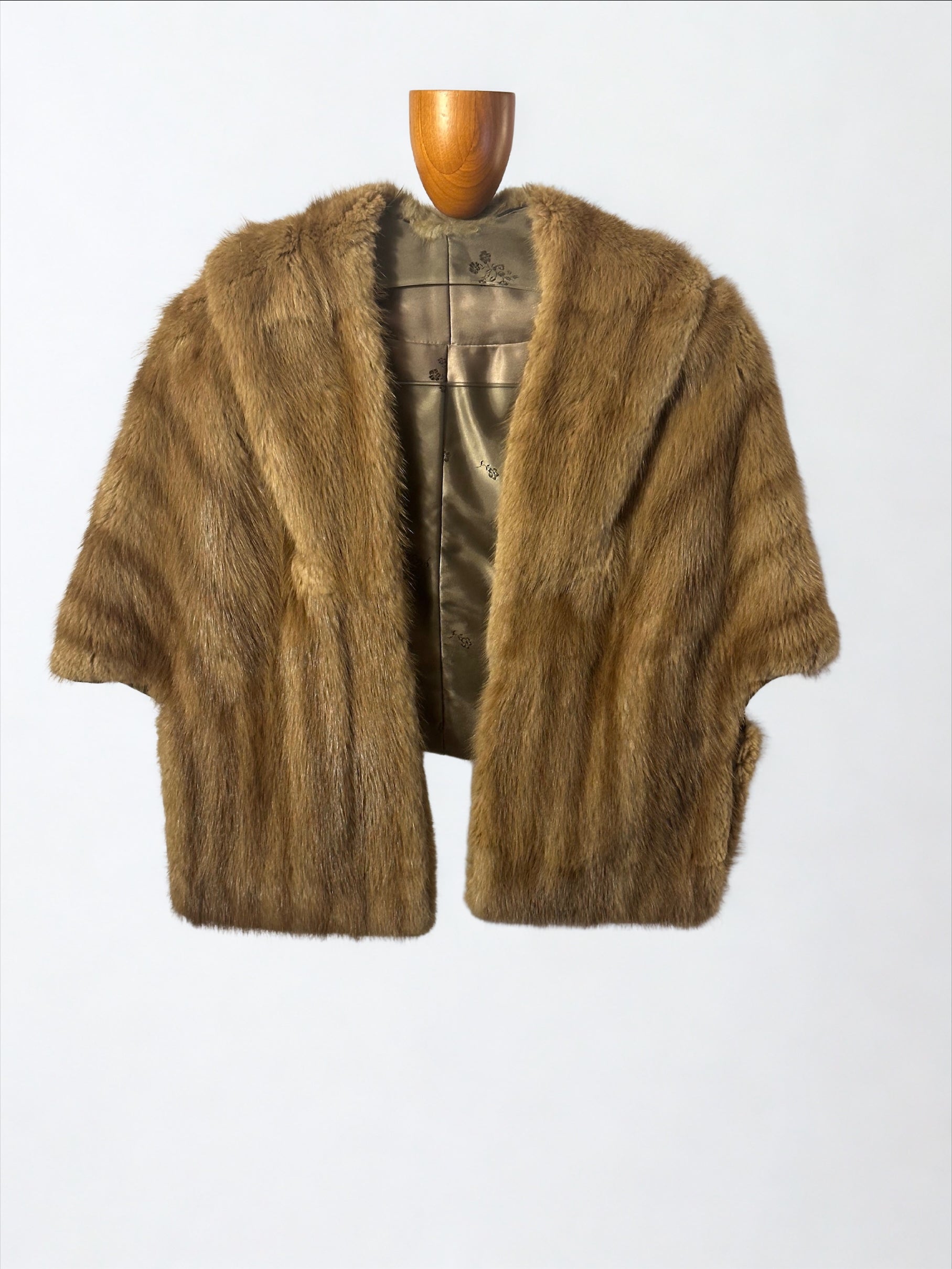 Light Brown Mink Cape Fur