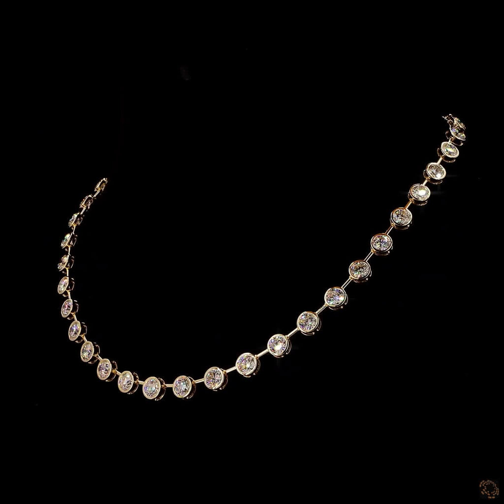 BEZEL SET DIAMOND TENNIS NECKLACE