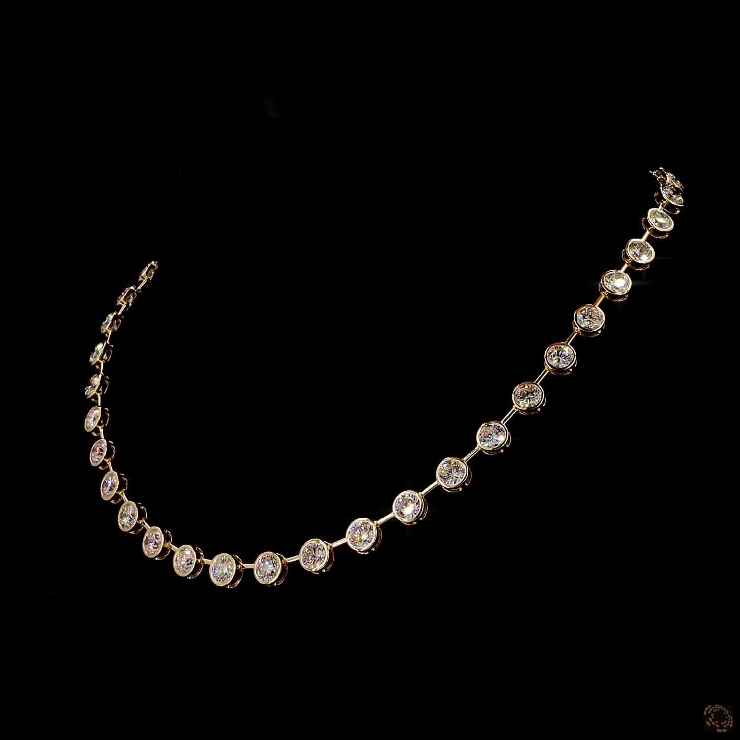 BEZEL SET DIAMOND TENNIS NECKLACE