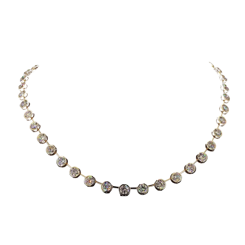 BEZEL SET DIAMOND TENNIS NECKLACE