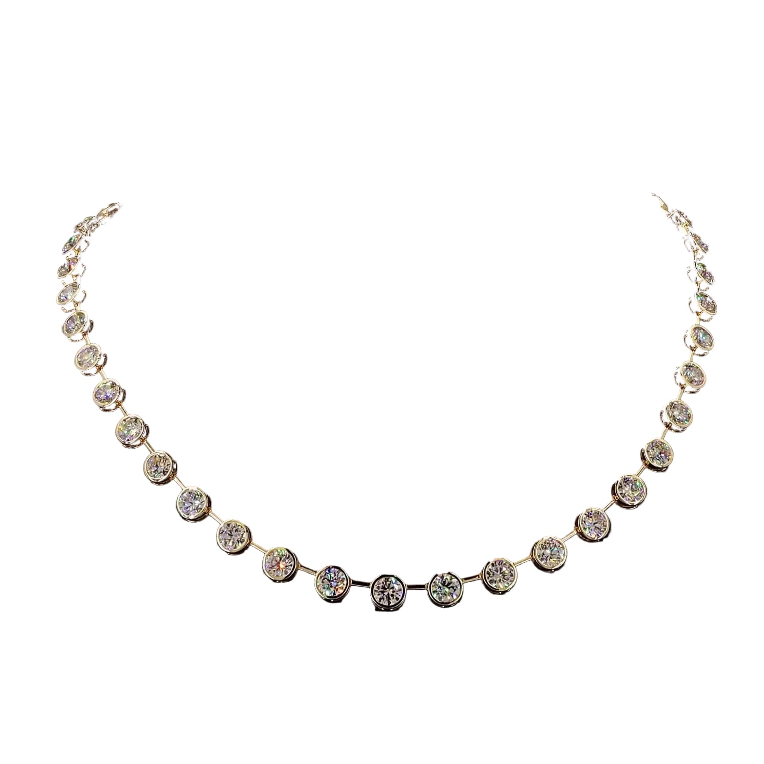 BEZEL SET DIAMOND TENNIS NECKLACE