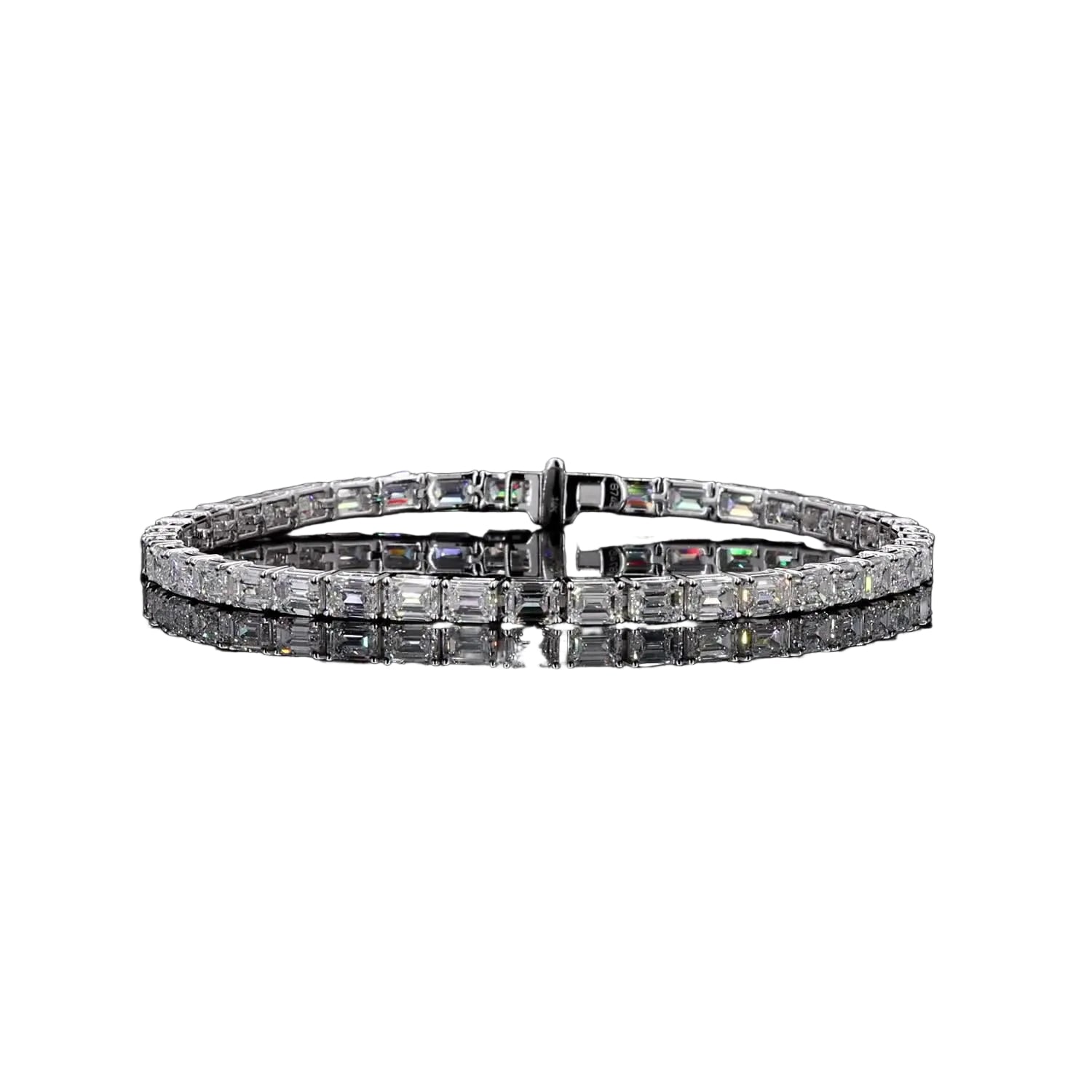 EMERALD CUT EAST/WEST DIAMOND TENNIS BRACELET