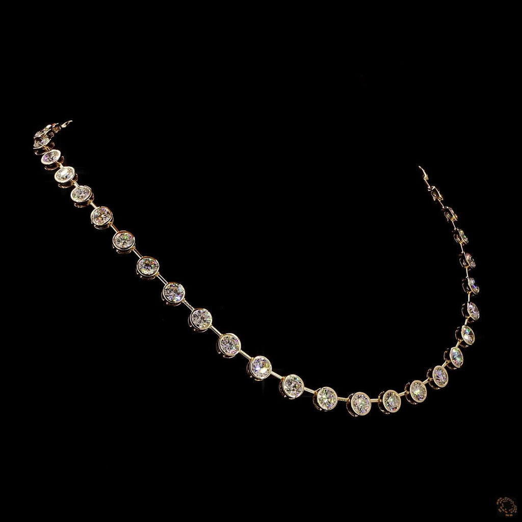 BEZEL SET DIAMOND TENNIS NECKLACE