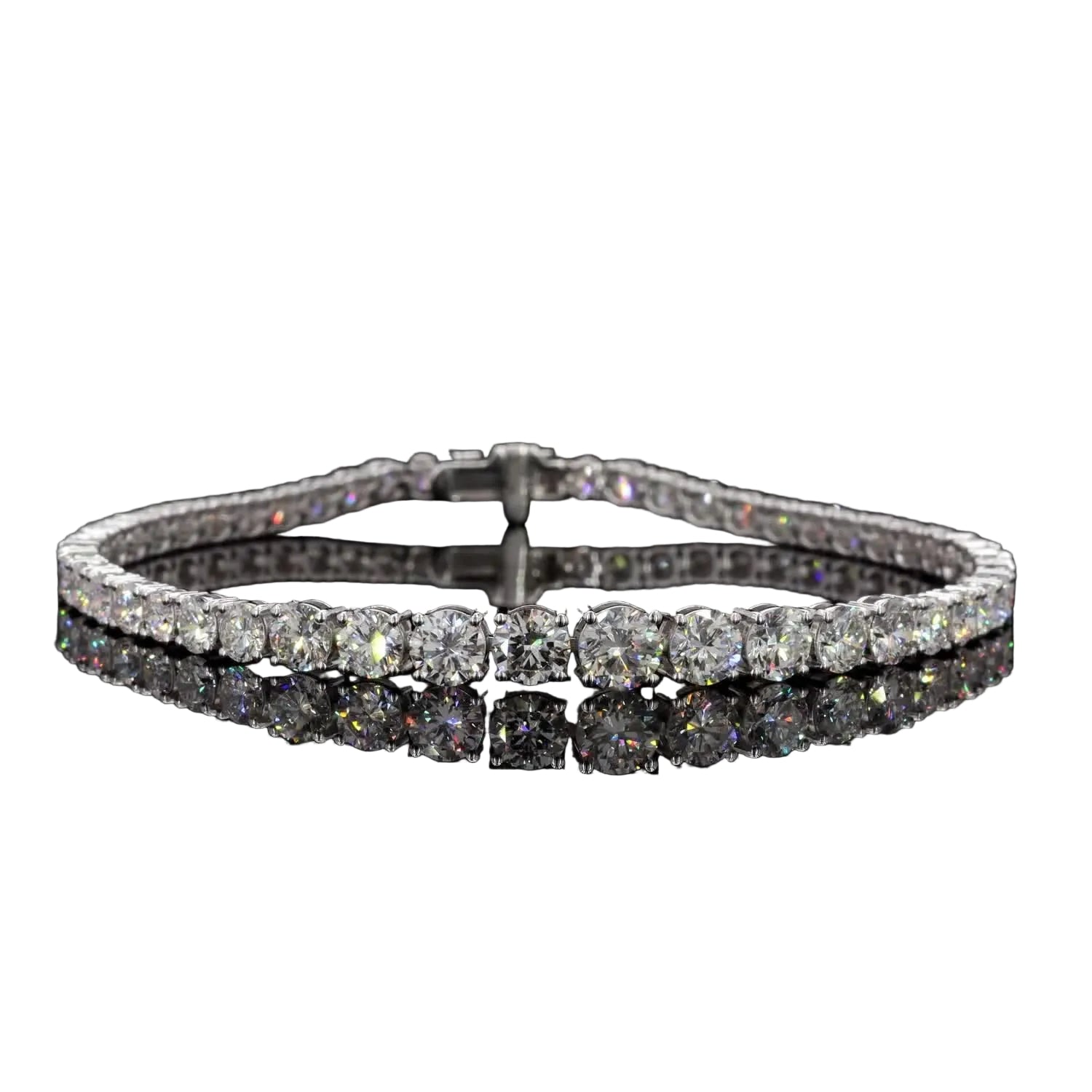 GRADUATED ROUND BRILLIANT DIAMOND TENNIS BRACELET