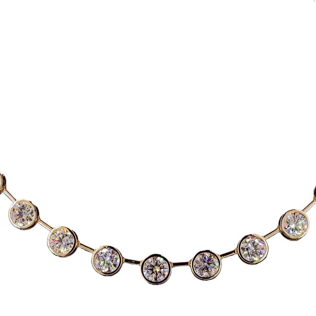 BEZEL SET DIAMOND TENNIS NECKLACE