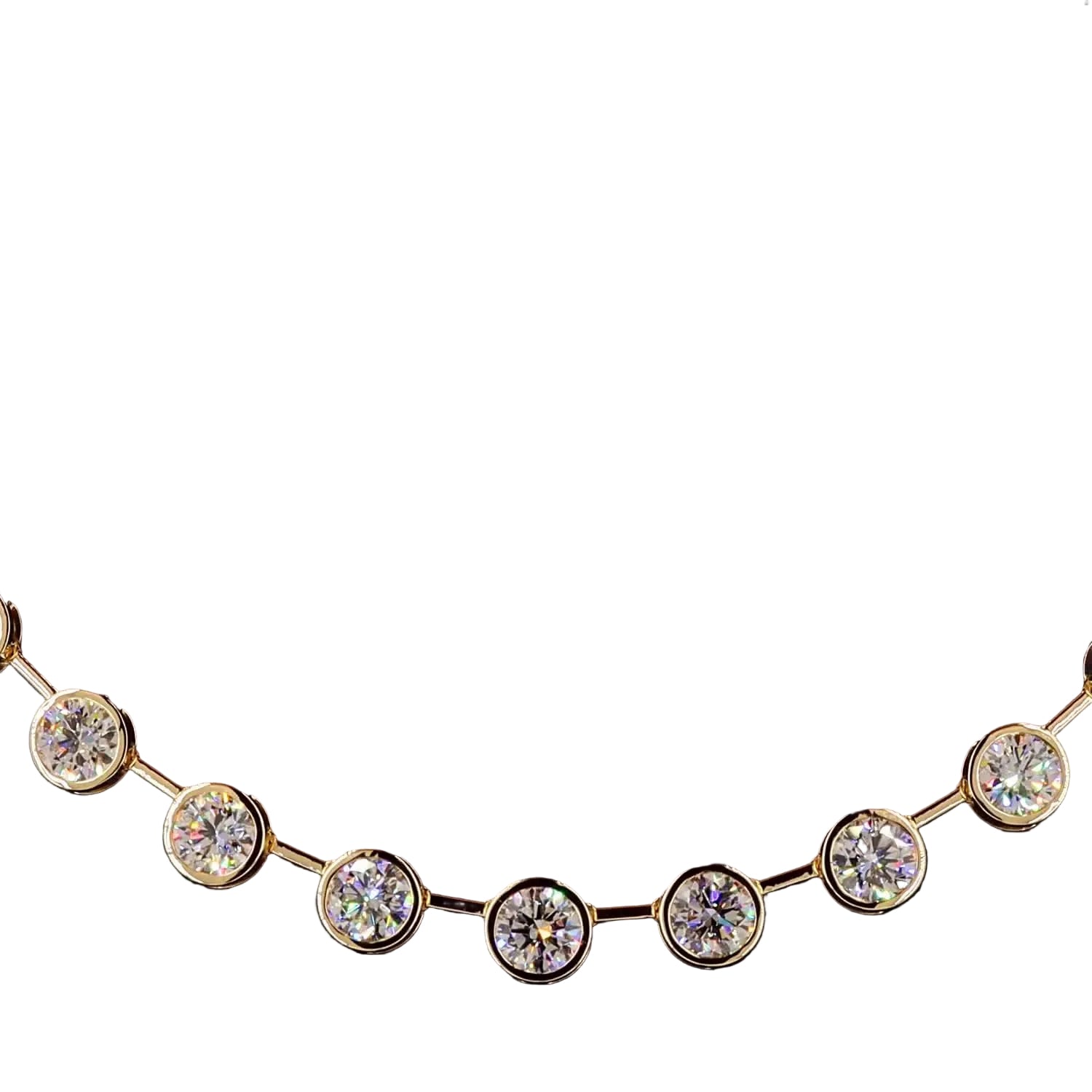 BEZEL SET DIAMOND TENNIS NECKLACE