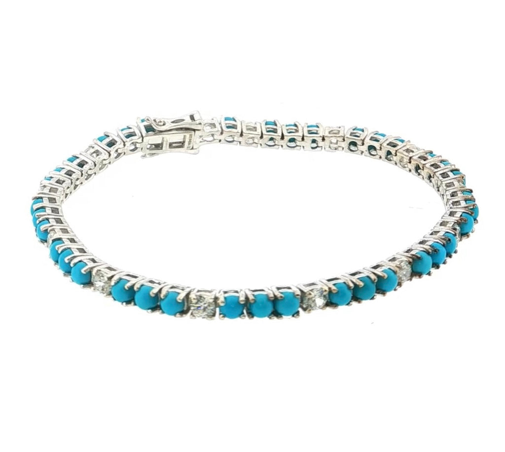 TURQUOISE & ZIRCON TENNIS BRACELET