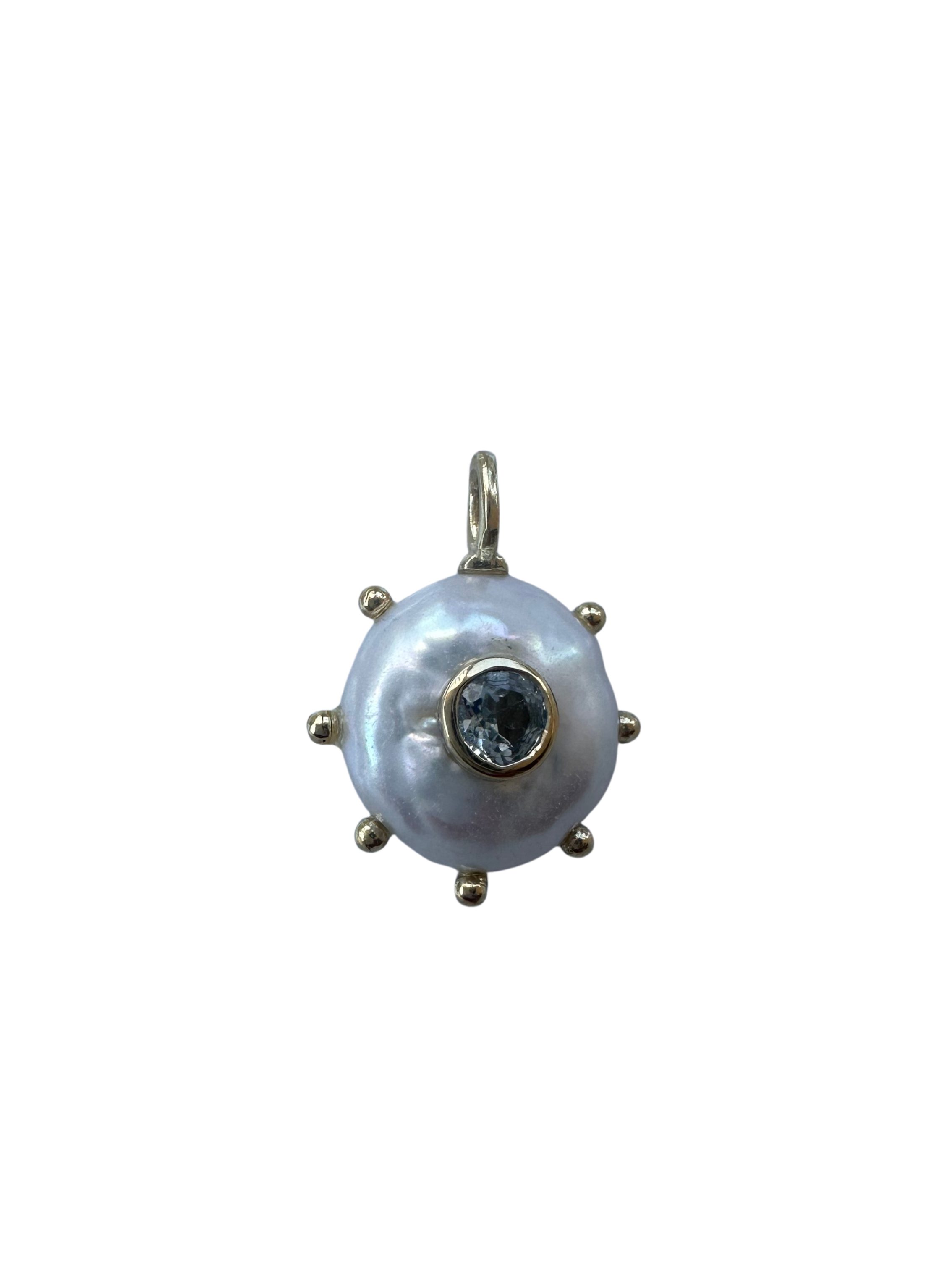 GEM DROP: FRESHWATER PEARL / BL TOPAZ