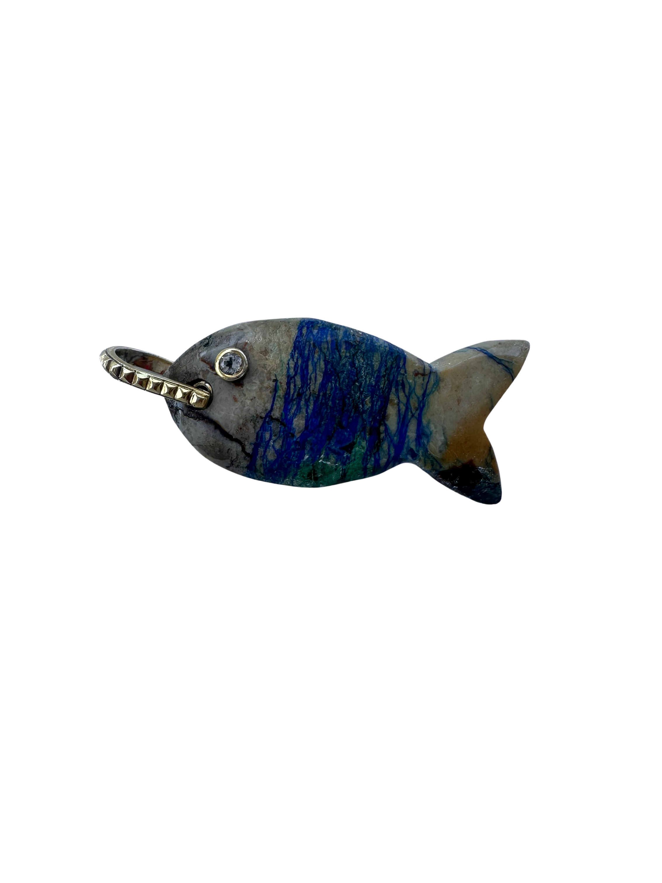GEM DROP: AZURITE / TOPAZ LG FISH