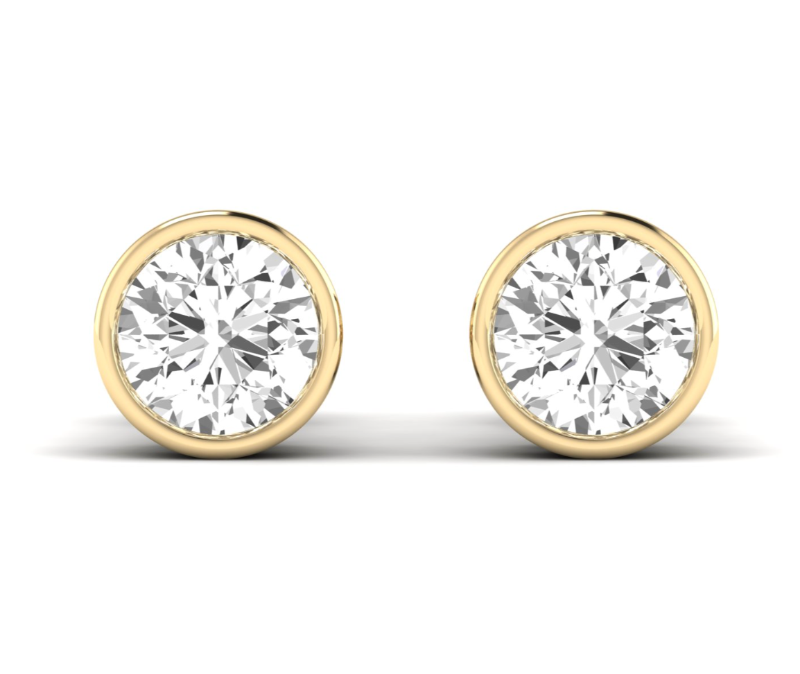 Bezel Set Diamond Studs