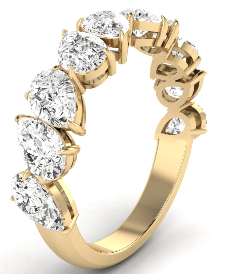 Half Eternity Pear Shape Diamond Band
