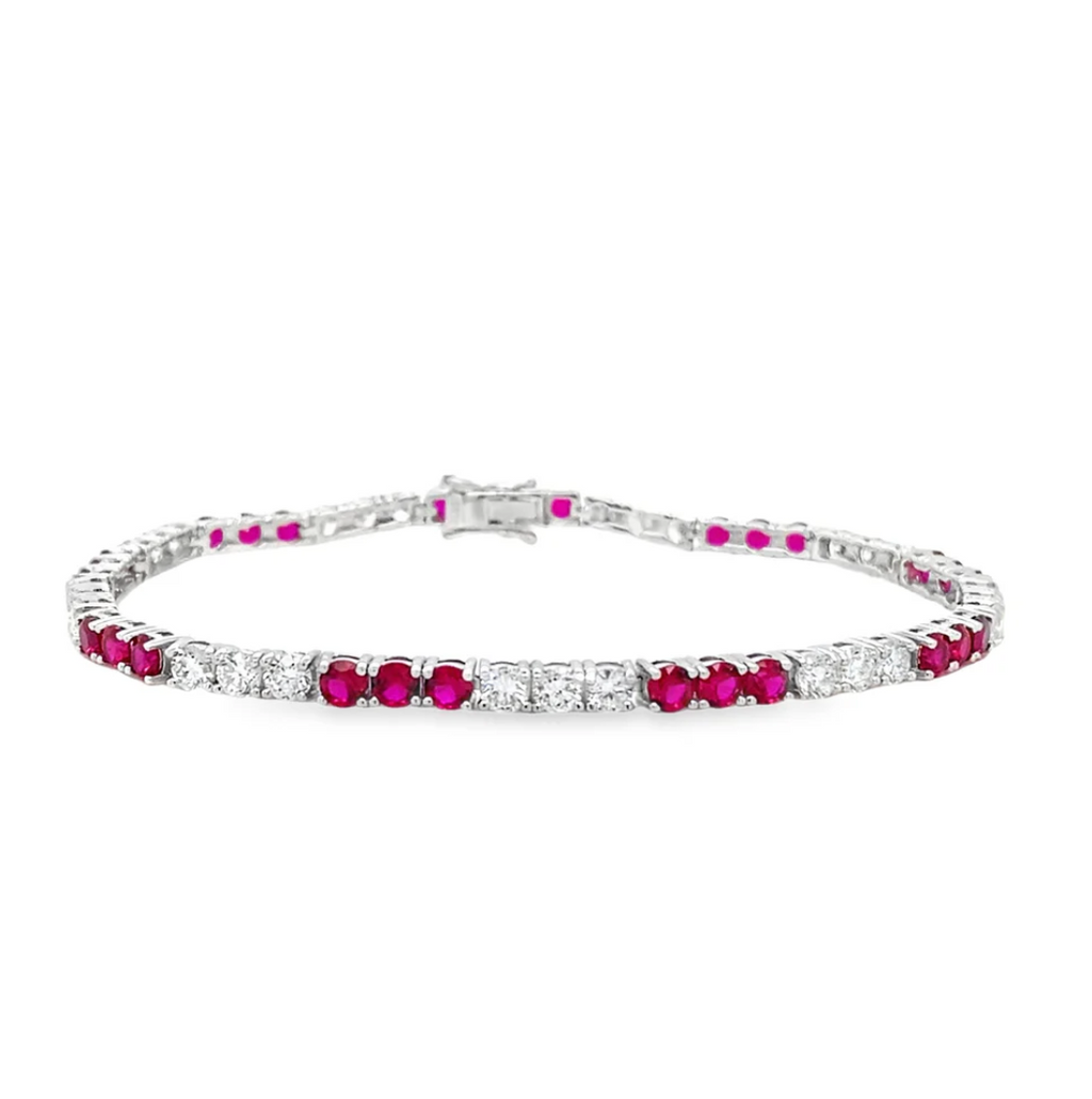 SS ESSENTIALS LG RUBY & DIAMOND TENNIS BRACELET