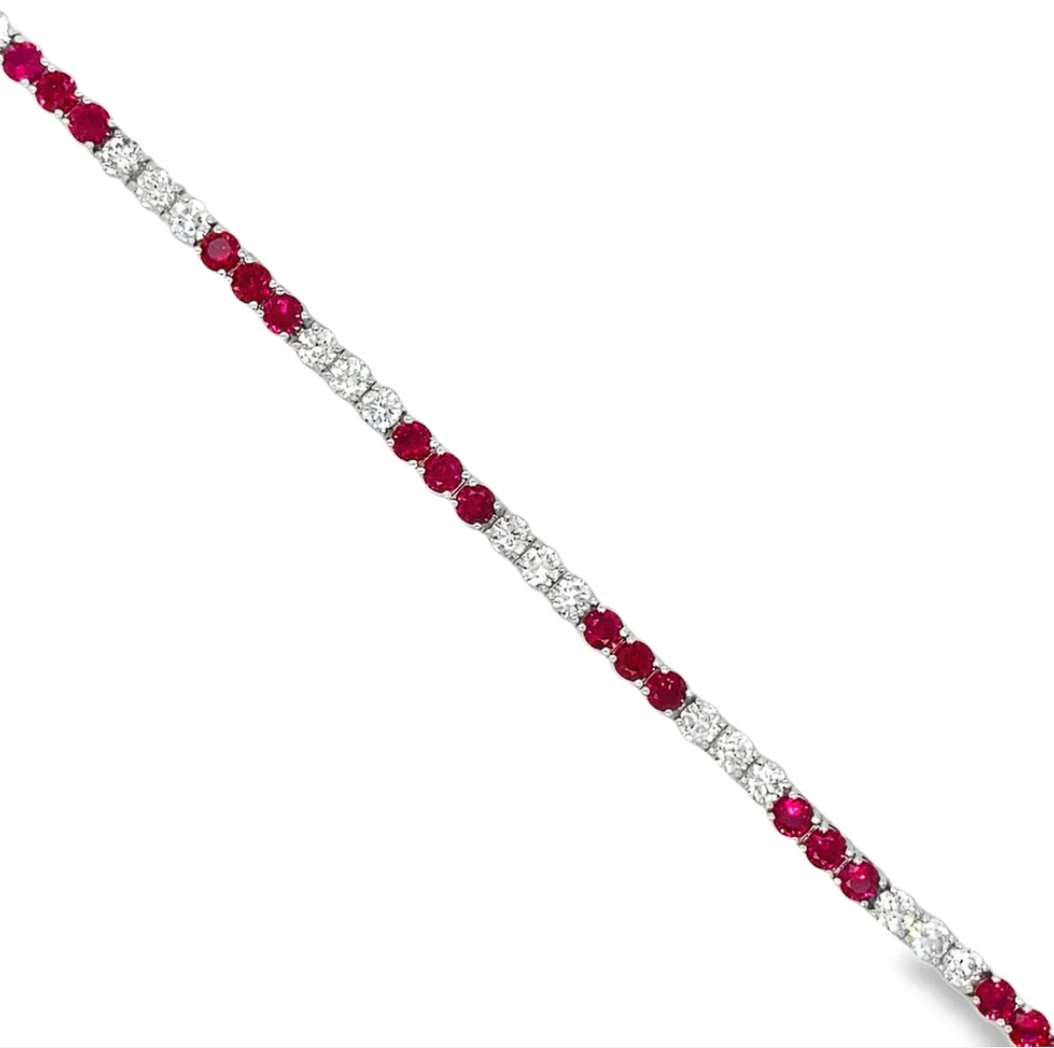 SS ESSENTIALS LG RUBY & DIAMOND TENNIS BRACELET