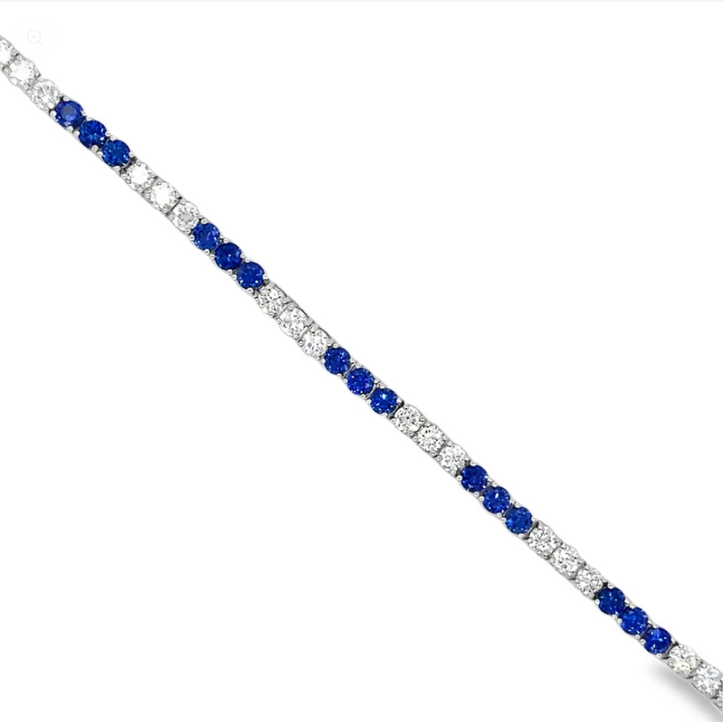 SS ESSENTIAL LG SAPPHIRE & DIAMOND TENNIS BRACELET
