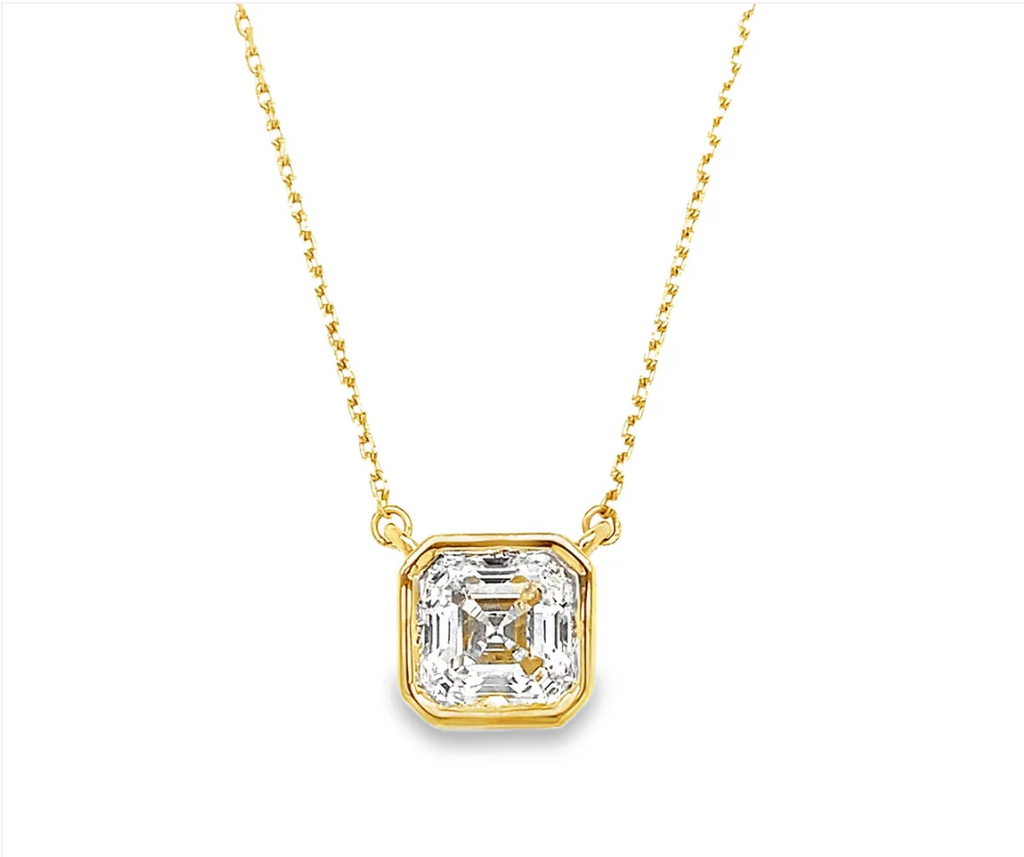 14K YG ESSENTIALS ASSCHER PENDANT