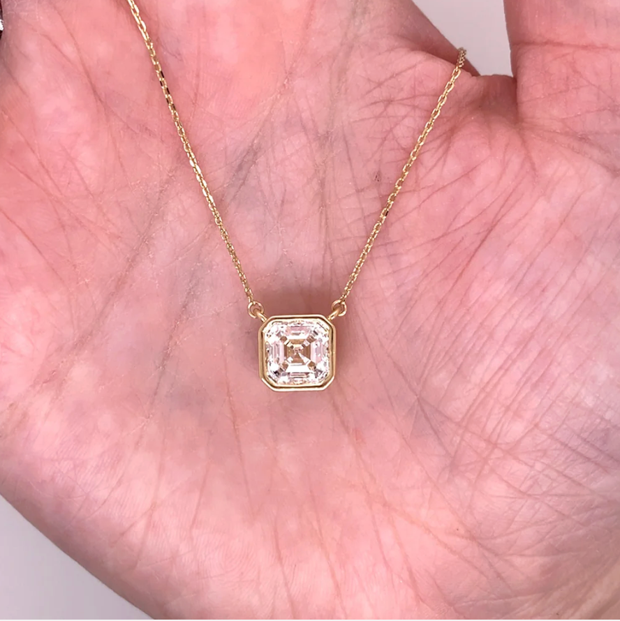 14K YG ESSENTIALS ASSCHER PENDANT