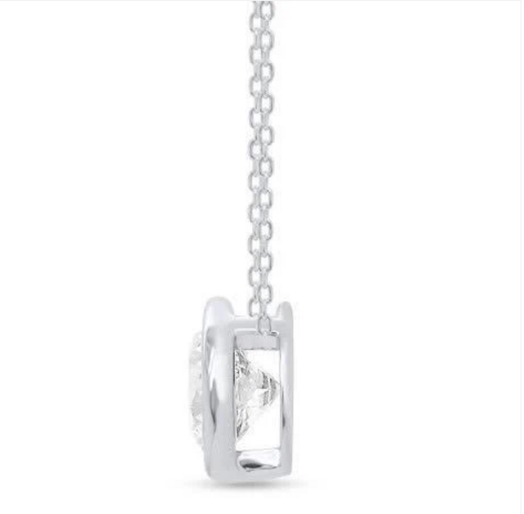 14K WG ESSENTIALS ROUND BRILLIANT PENDANT