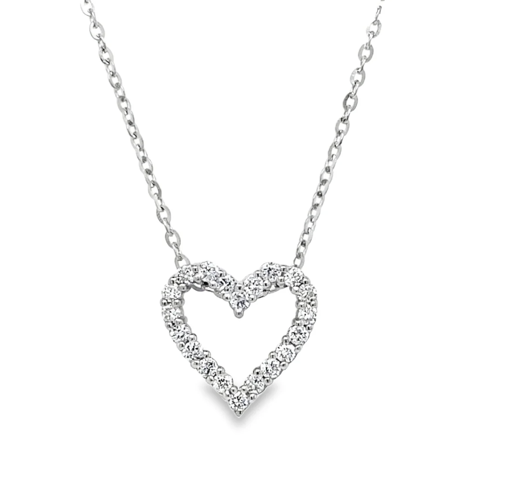 SS ESSENTIAL 0.25 CTW HEART PENDANT