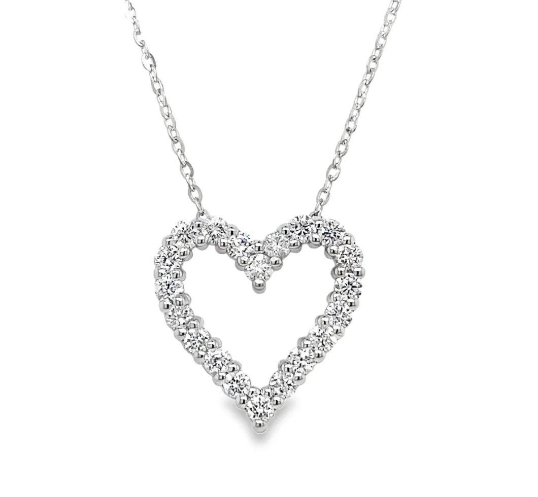 SS ESSENTIAL 0.50 CTW HEART PENDANT