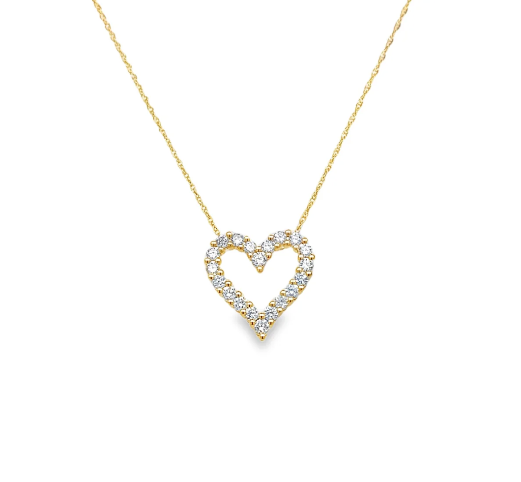 14K YG ESSENTIALS 0.50 CTW HEART PENDANT