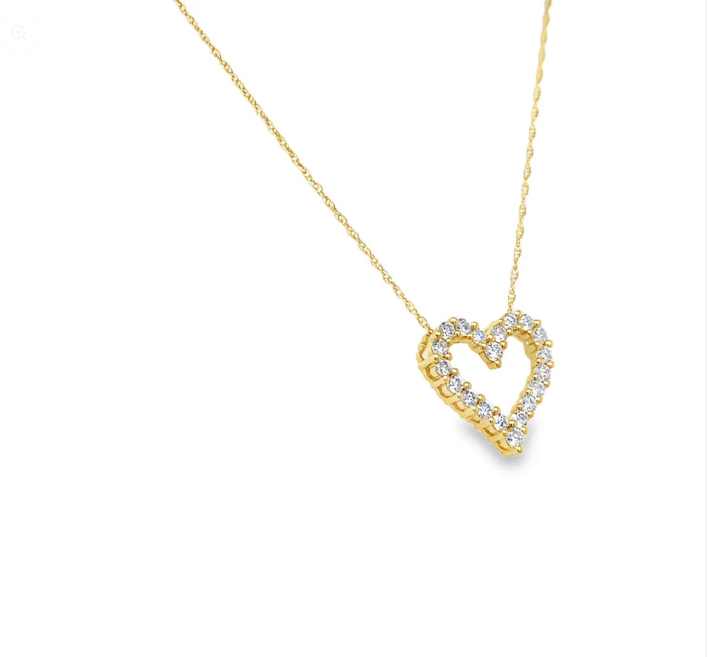 14K YG ESSENTIALS 0.50 CTW HEART PENDANT