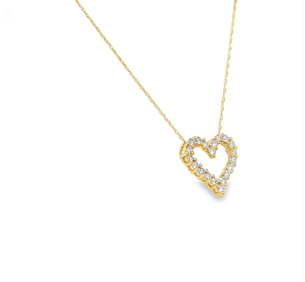 14K YG ESSENTIALS 0.50 CTW HEART PENDANT
