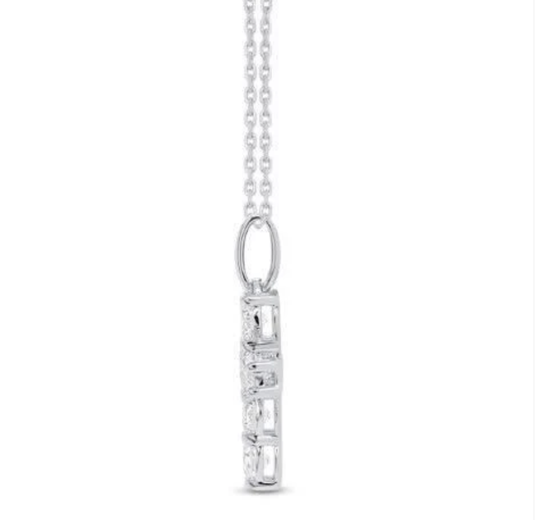 14K WG ESSENTIAL 0.50 CTW CROSS PENDANT