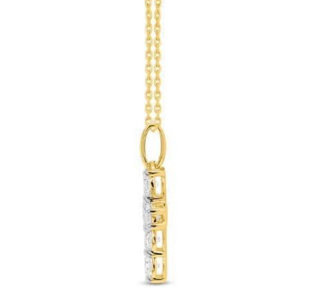 14K YG ESSENTIAL 0.50 CTW CROSS PENDANT