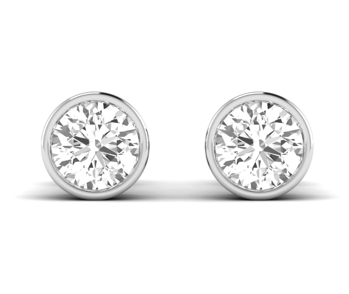 Bezel Set Diamond Studs