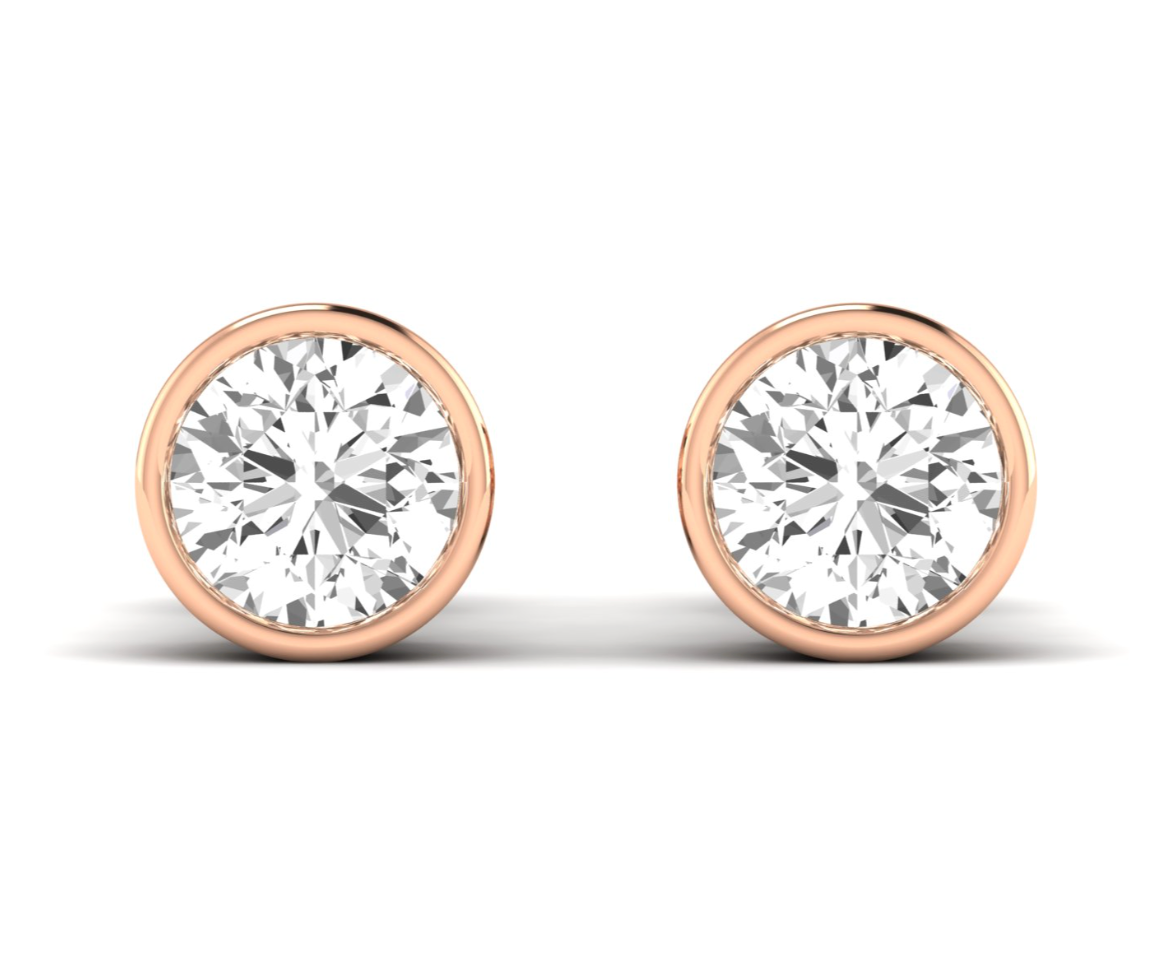 Bezel Set Diamond Studs