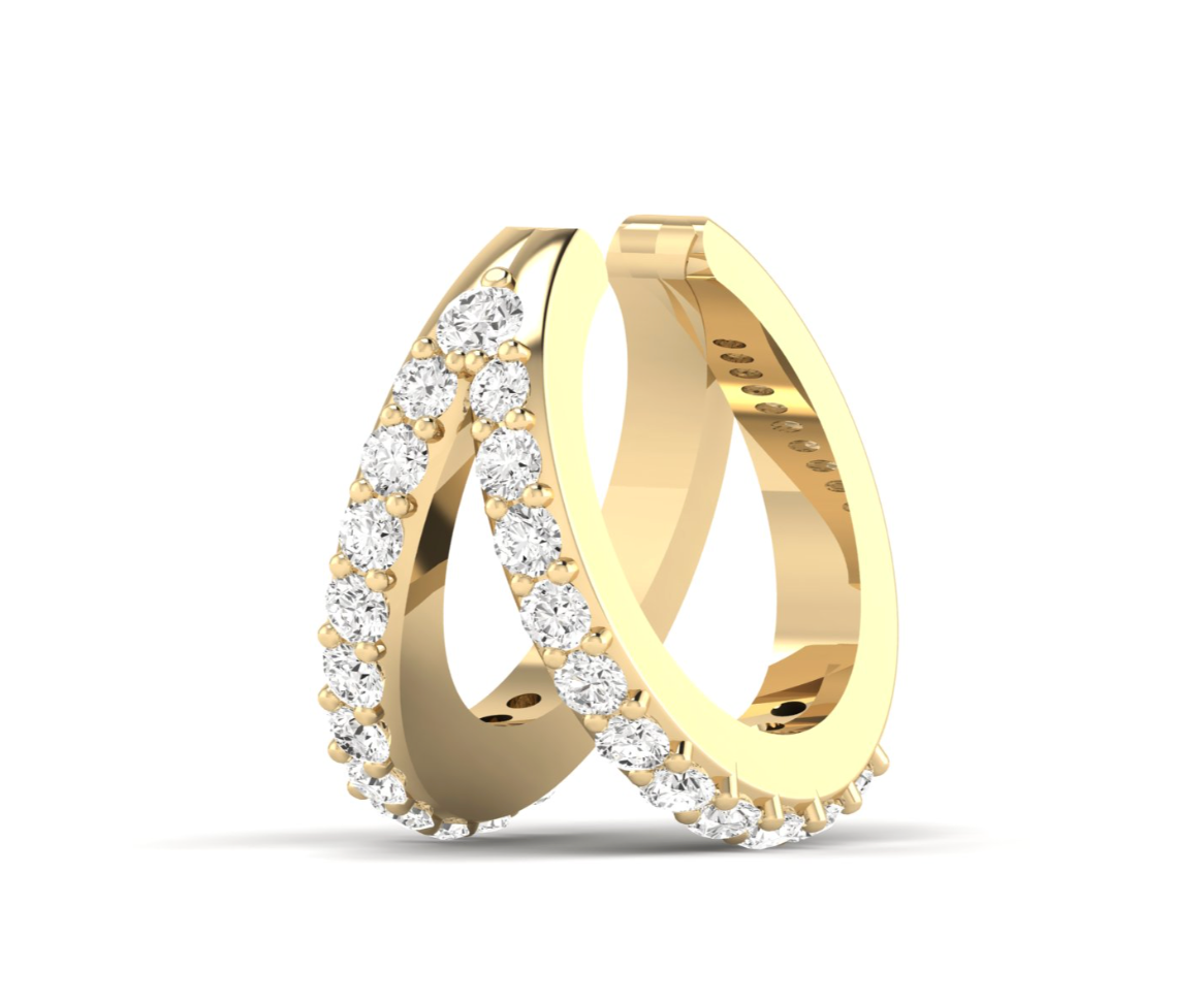 Single Split Diamond Ear Cuff