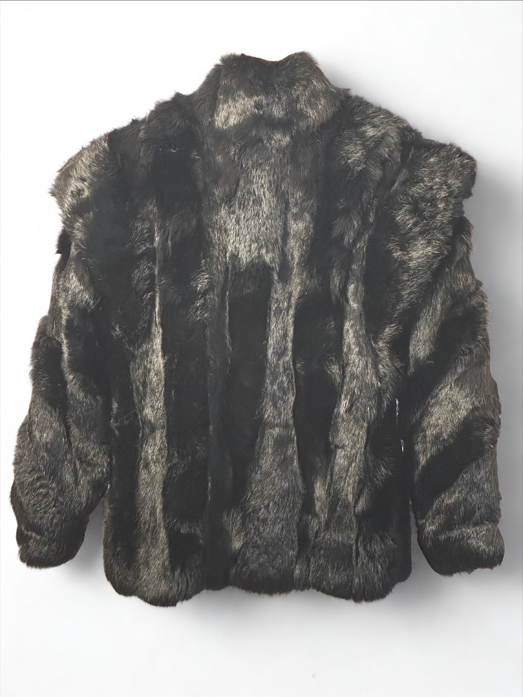 Black Rabbit Fur Coat