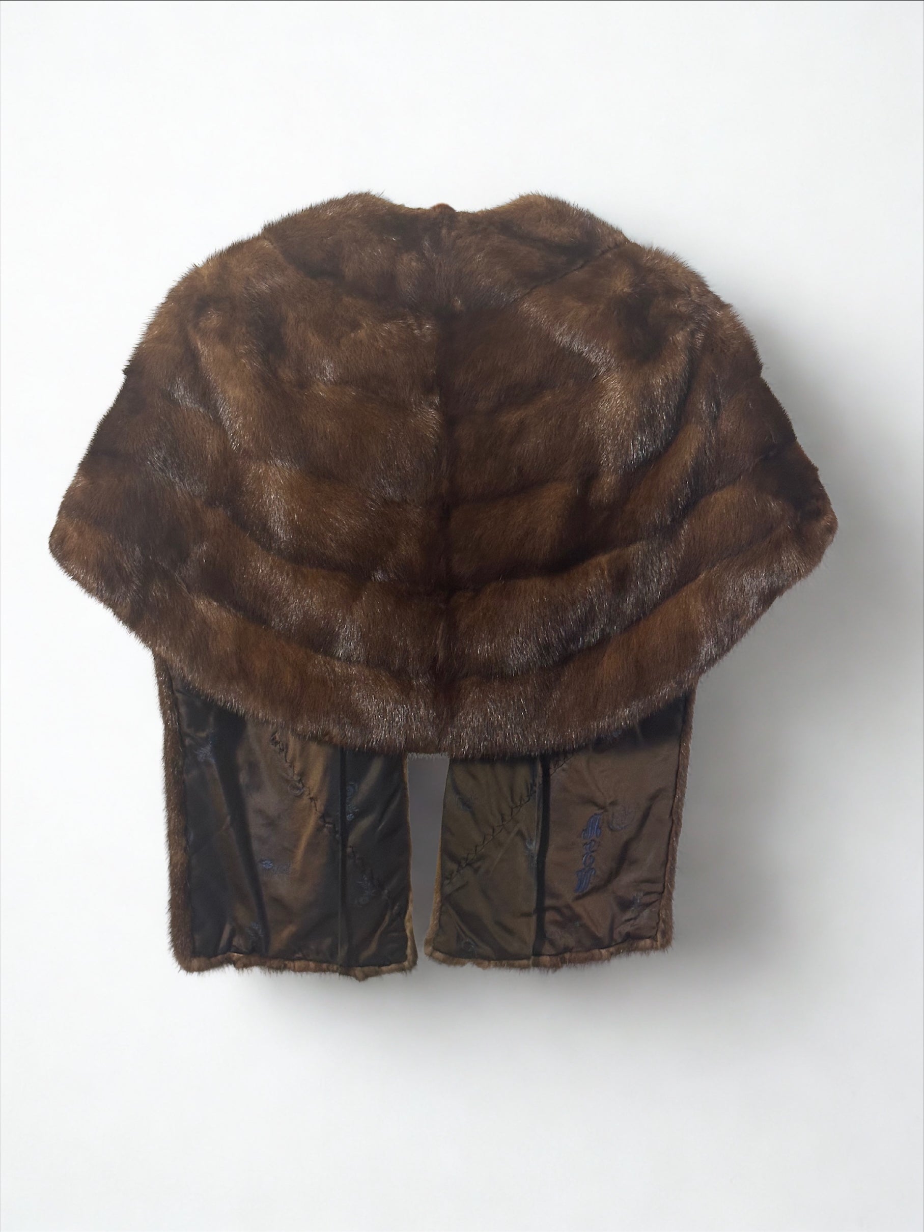 Dark Brown Mink Fur Cape