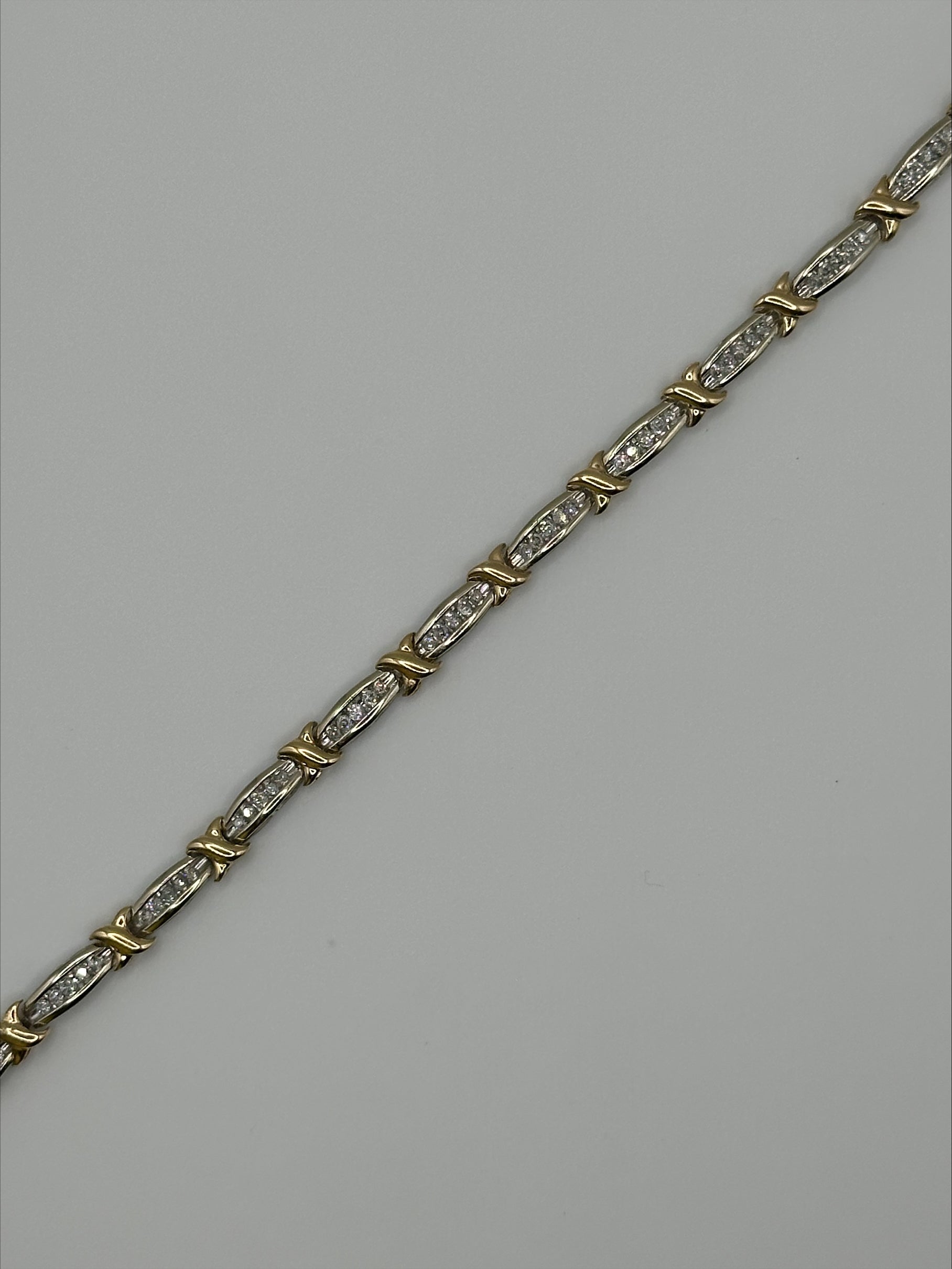 Two Tone Diamond Tennis Bracelet