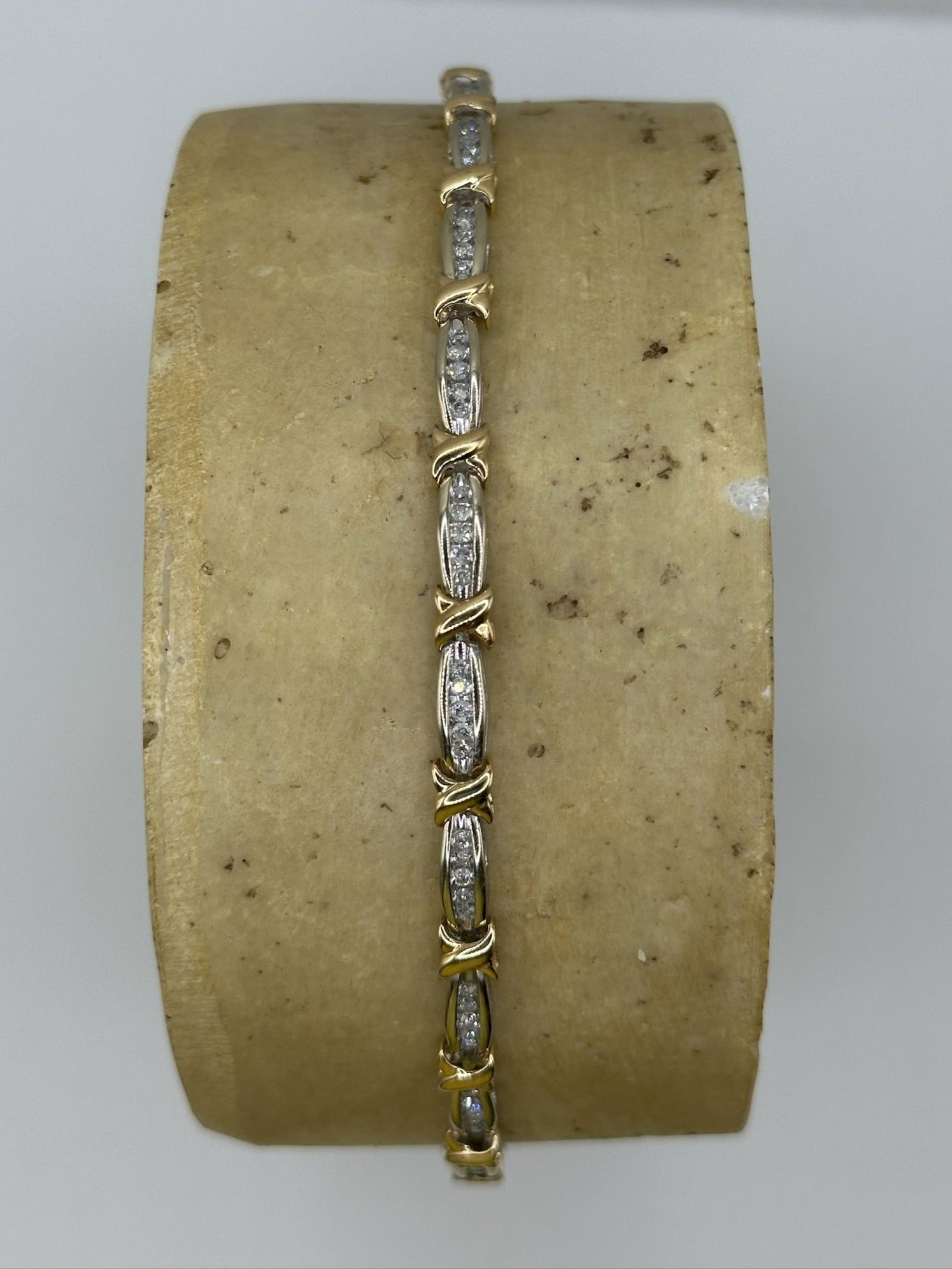Two Tone Diamond Tennis Bracelet
