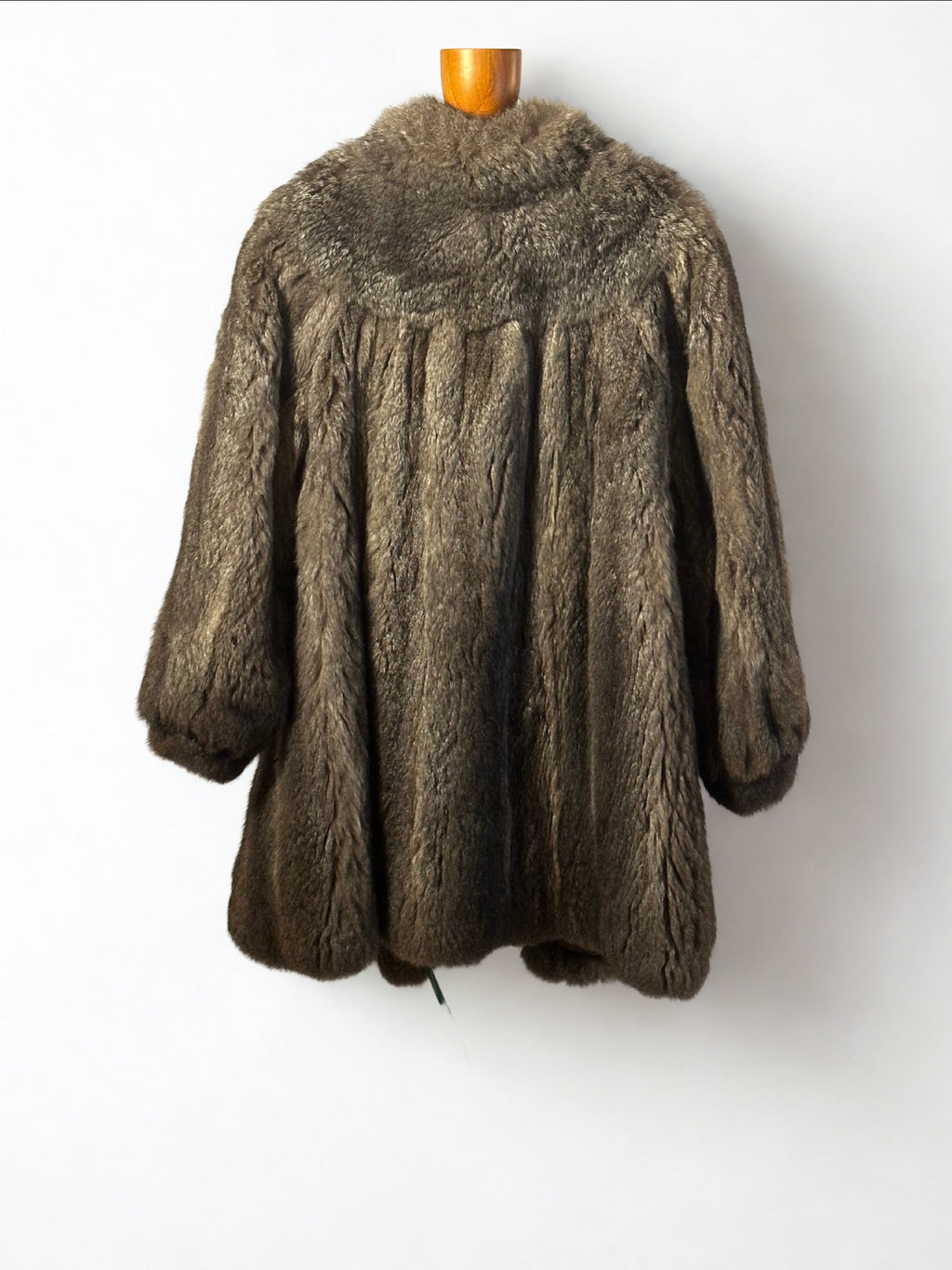 Gray Rabbit Fur Coat