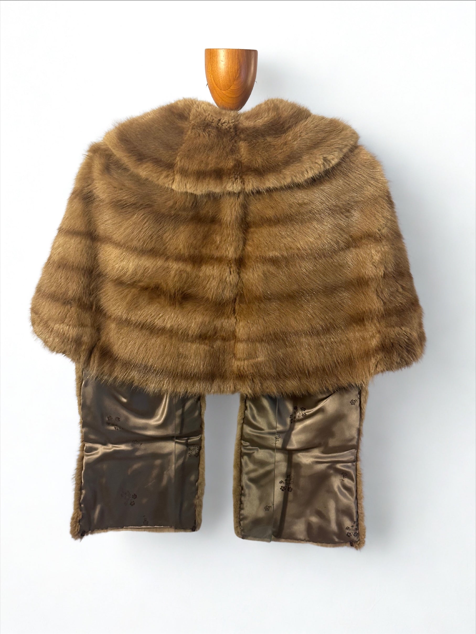 Light Brown Mink Cape Fur