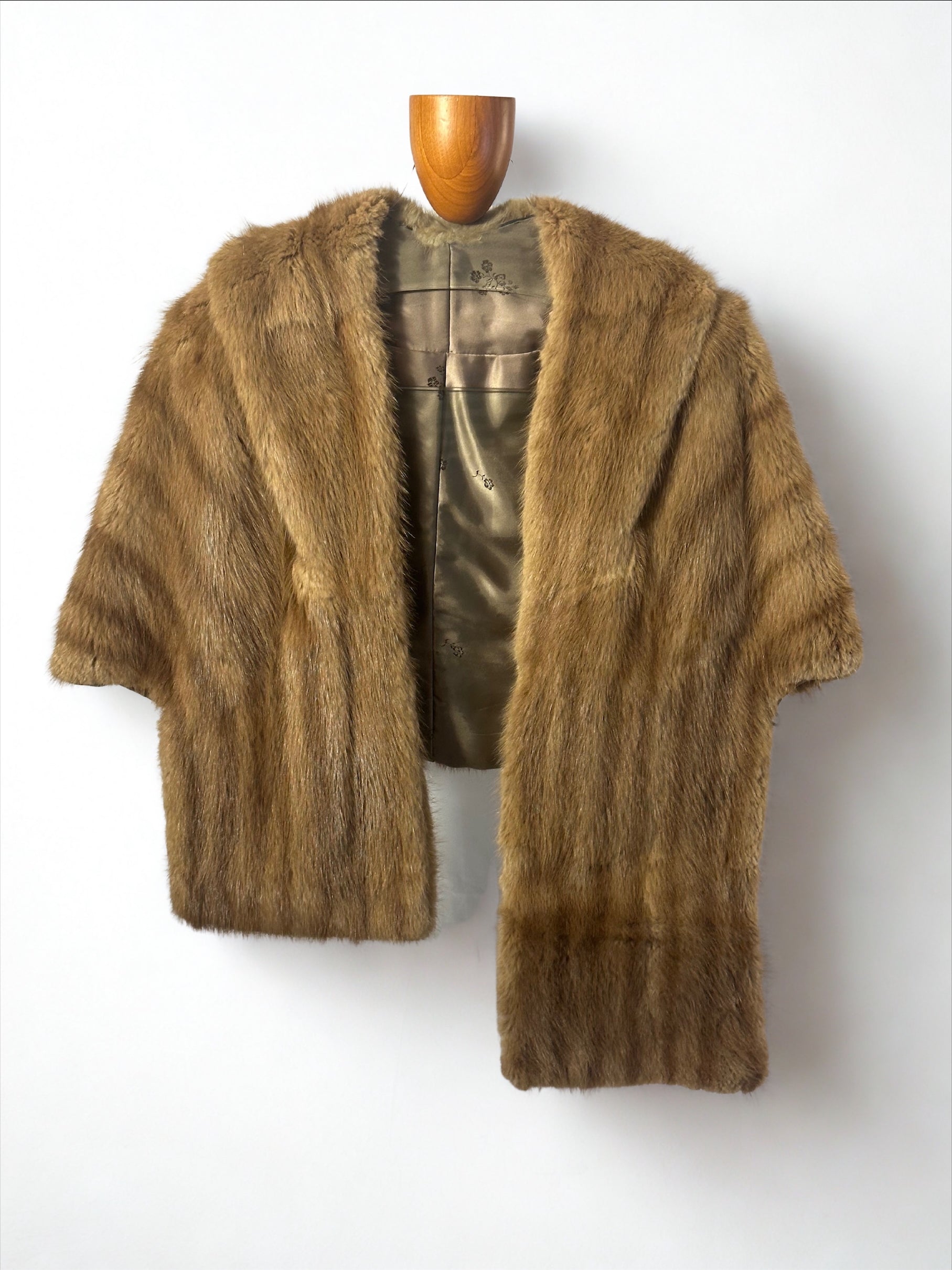 Light Brown Mink Cape Fur