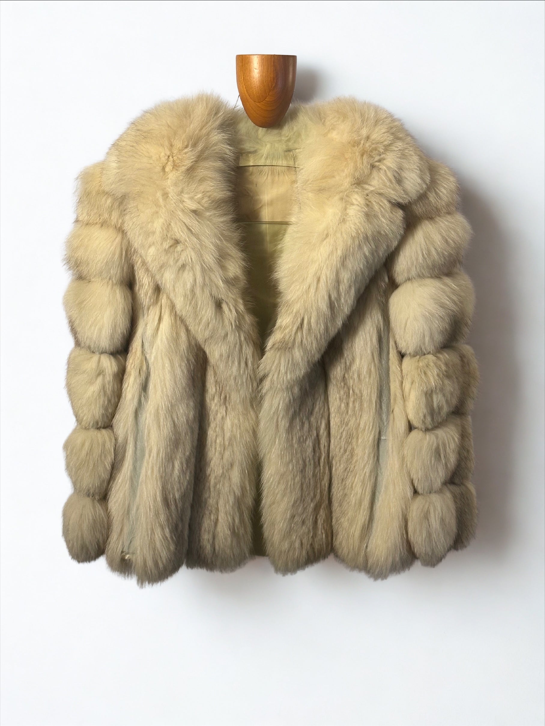 White/Beige Fox Fur Coat